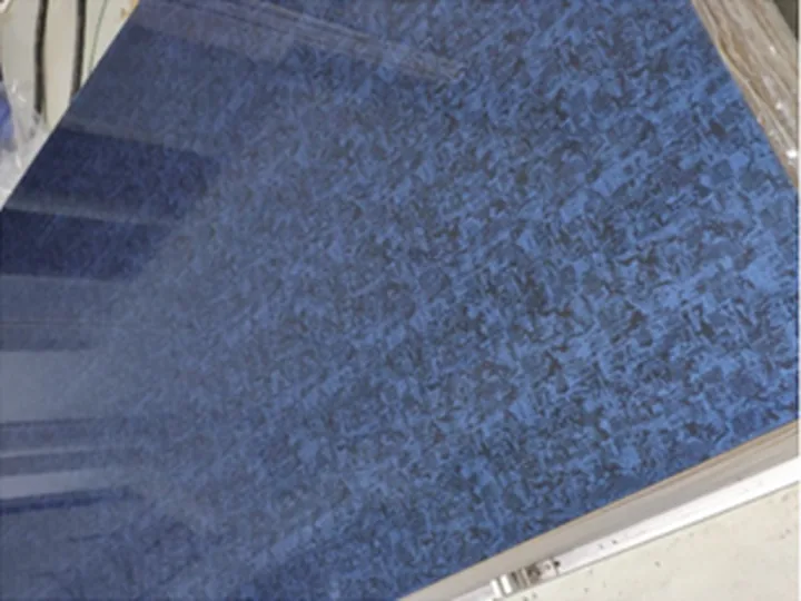 Blue textured melamine decorative panel sample